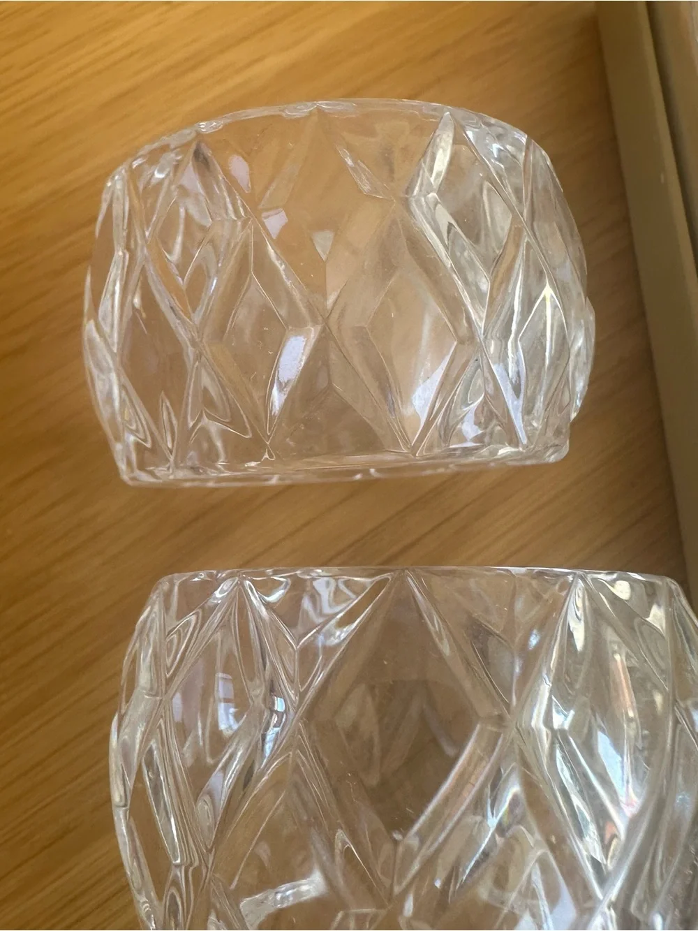 Clear Crystal Napkin Rings - Set of 4